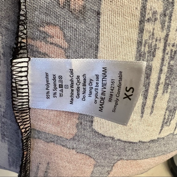 LuLaRoe Julia 363 Black with Yellow & Red Print, XS, EUC - Picture 5 of 6